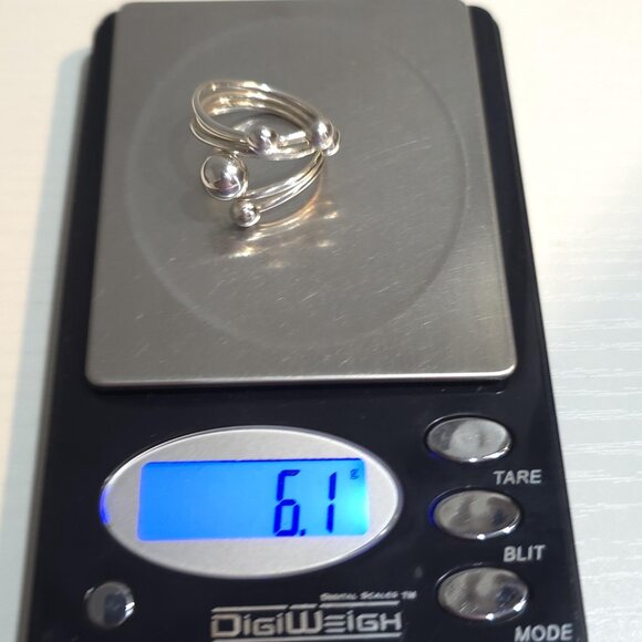 Size 9 Sterling Silver Abstract Orbs Ring A801 - Picture 7 of 7